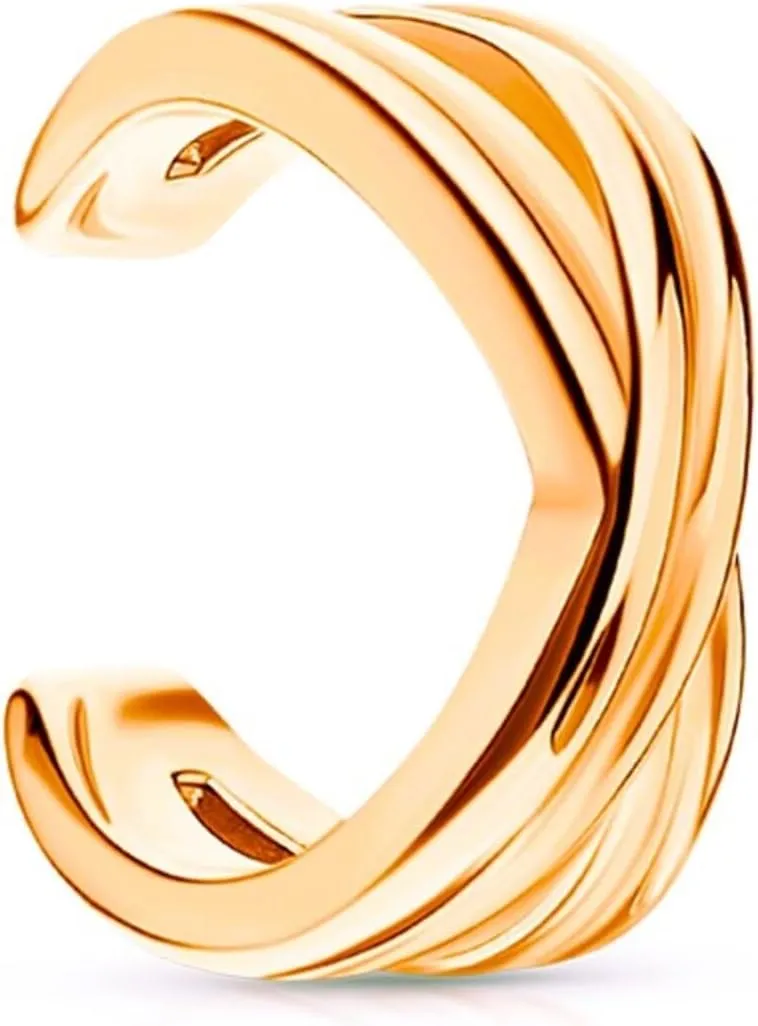 Criss Cross Conch Ear Cuff, Gold X ear cuff In 14k Gold, Double Lines Ear wrap, Cross Ear Cuff, Beautiful Gift jewelry.