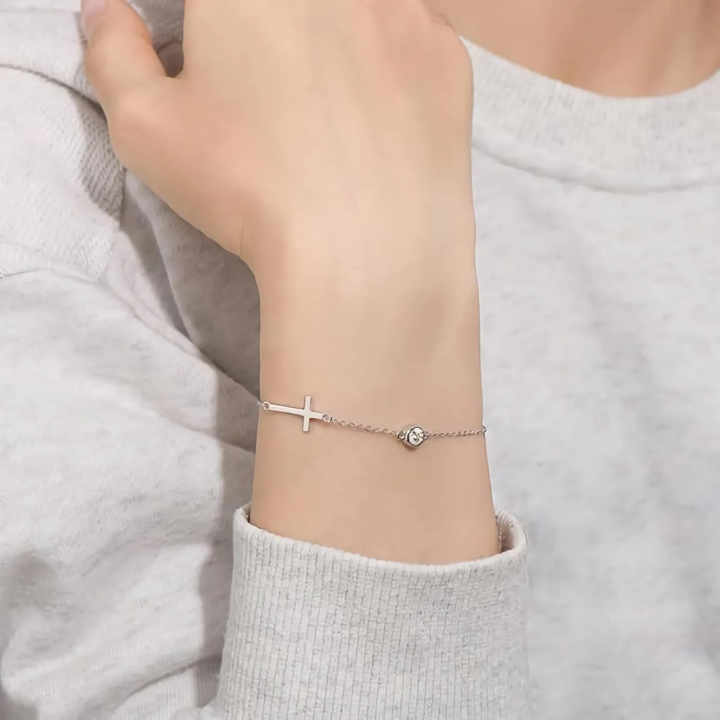 Cross Bracelet for Women Dainty Gold Diamond CZ Bracelets Jewelry Gifts for Women Religious Gift To Daughter Best Friend