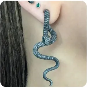 CSIYANJRY99 Snake Ear Cuffs - Gothic Stud Earrings for Women - Retro Snake Design - Punk Rock Halloween Jewelry