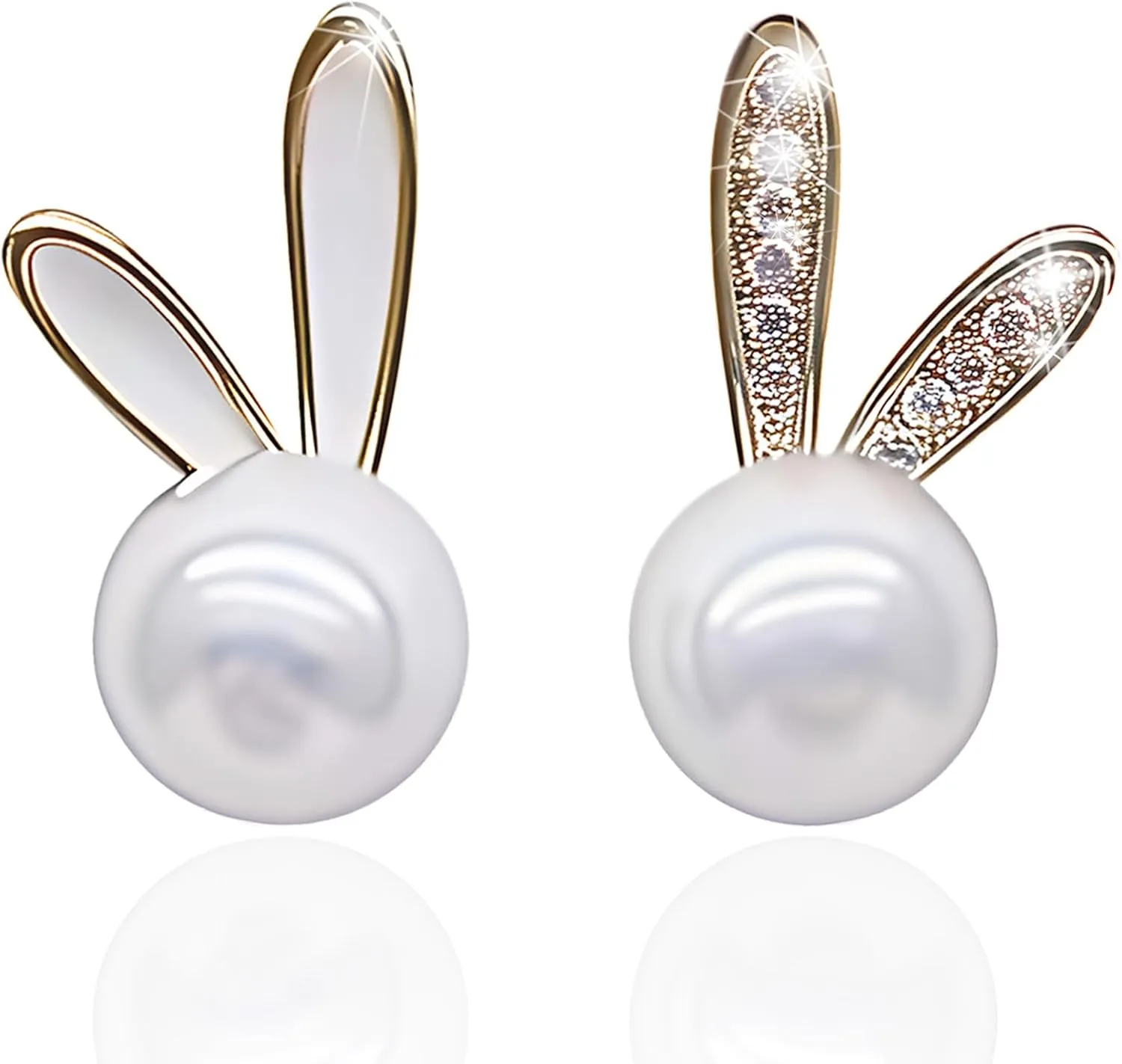 Cute Easter Earrings for Women, Trendy Statement Bunny Pearl Stud Earrings, Easter Outfits & Shirt Accessories for Women