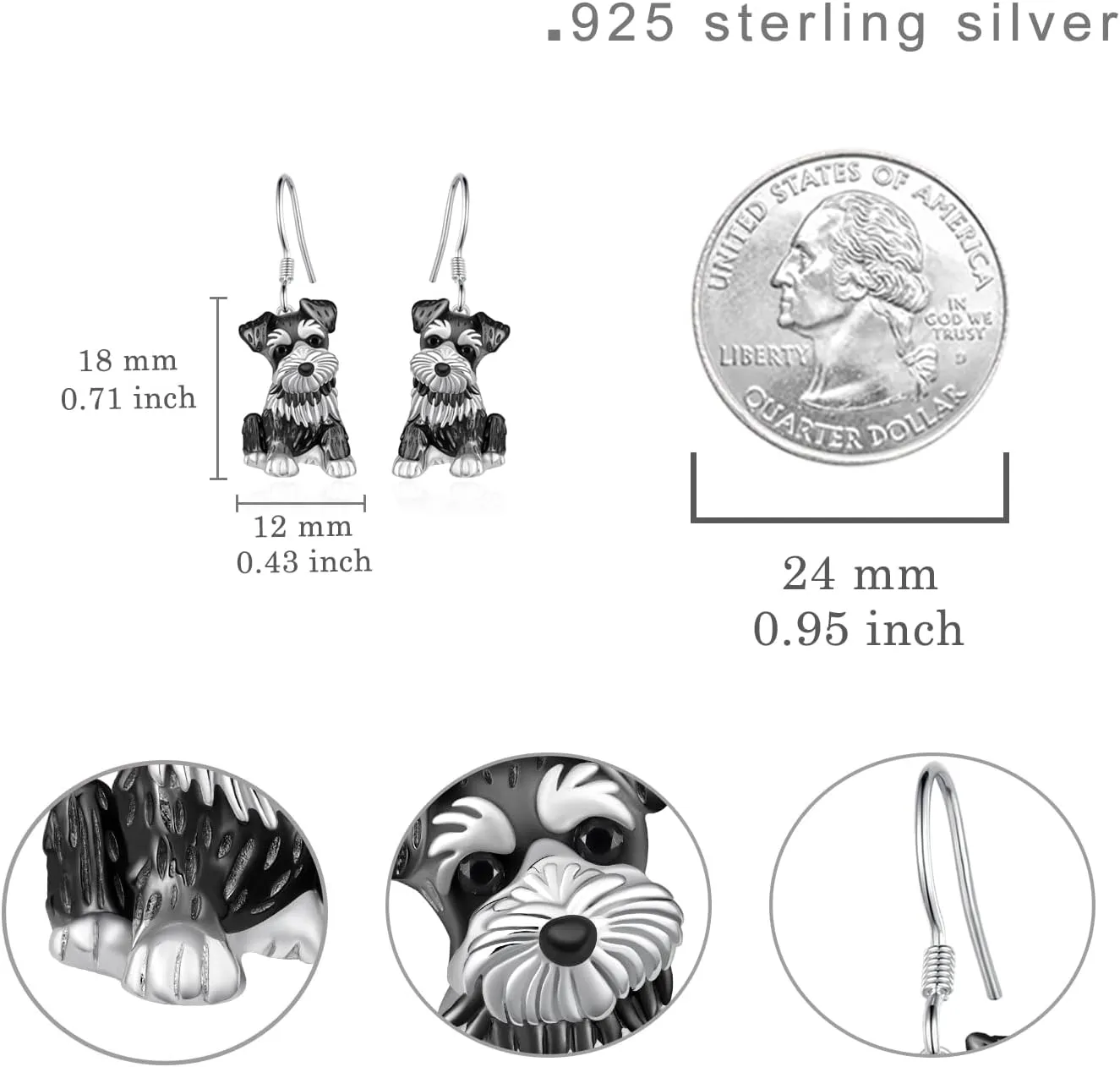 Dachshund/Schnauzer/Corgi/Basset Hound Earrings 925 Sterling Silver Dog Earrings Cute Animal Puppy Dog Jewelry Gifts for Women