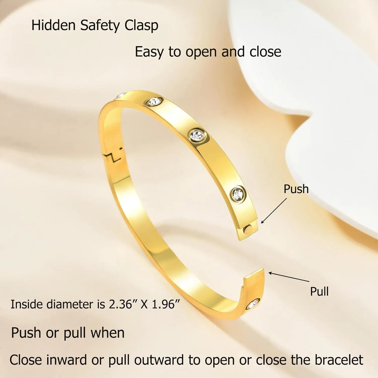 Dainty Gold Clover Bracelet Love Bangle Set Non Tarnish Gold Bracelet Stack and Black White Four Leaf Clover Bracelet Simple Cute Friendship Bangle Bracelets for Women Trendy Holiday Gifts