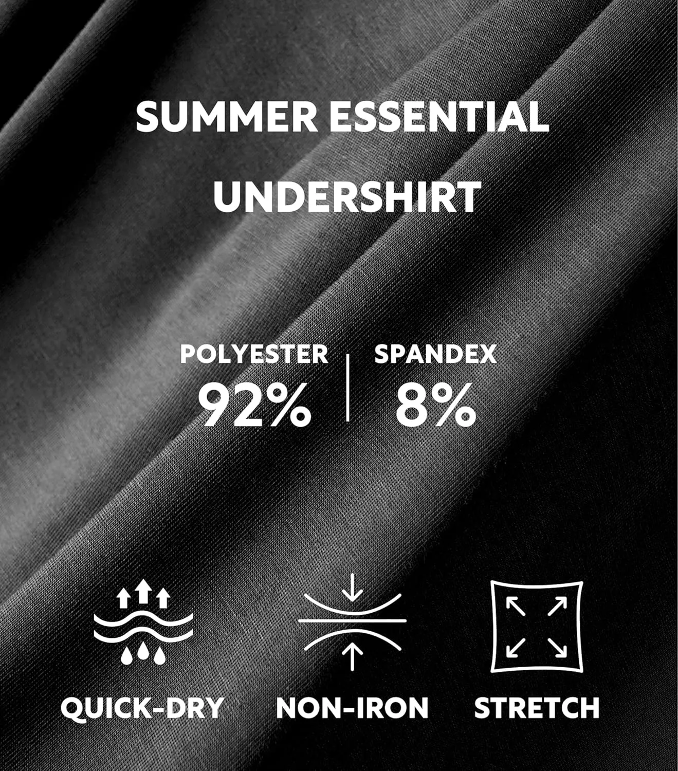 DAVID ARCHY Mens Undershirts Quickly-Dry T-Shirts,Stretch Moisture-Wicking Crew Neck Tees for Men,3 Pack