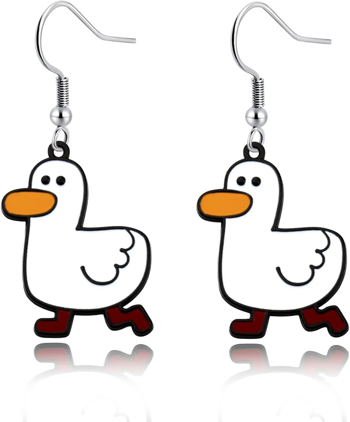Duck Earrings Cute Duck Jewelry Animal Dangle Earrings Gift for Duck Lovers and Duck Loss Memorial Duck Owner Gift
