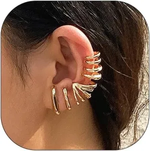 Ear Cuffs Non Piercing Ear Cuff Earrings for Women Jewellery Trendy Stuff 14K Gold Plated Earrings Non Pierced Clip on Cartilage Earring Set for Women Jewelry