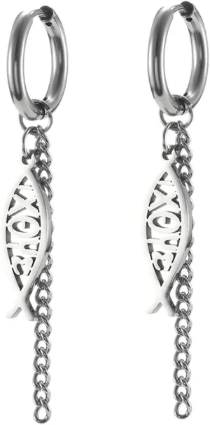 Earrings For Women Jesus Fish Faith Symbol Earrings Stainless Steel Chic Arc Fish Hook Earrings Christian Jewelry