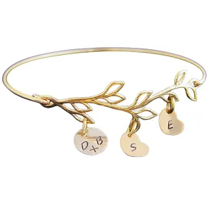Family Tree Jewelry Personalized Charm Bracelet With Initials of Kids Husband Wife Christmas Gift Mothers Day for Mom