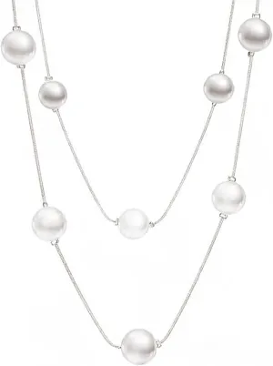 Fashion Simulated Pearl Layered Sweater Long Necklaces Bohemia Chic Statement Necklace for Women Jewelry Gift Gold Silver Tone