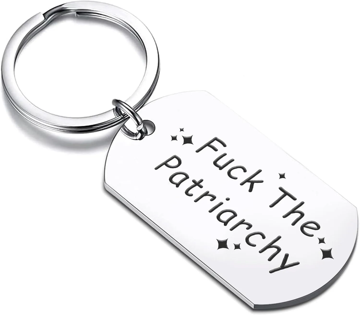 Fk The Patriarchy Keychain - Feminist Activist Gift for Women, Edgy Inspirational Keyring with Leather Pouch, Womens Rights Protest Keepsake, Girl Power Empowerment