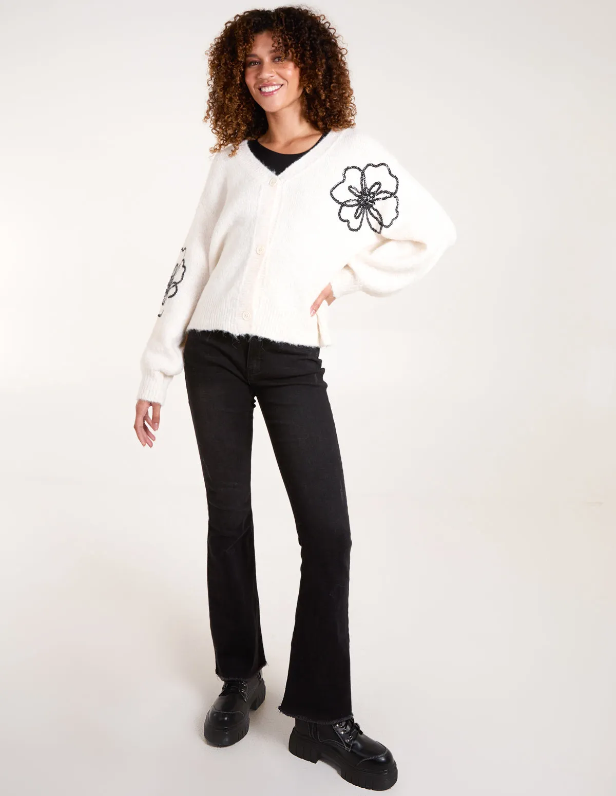 Flower Embroidery Cardigan