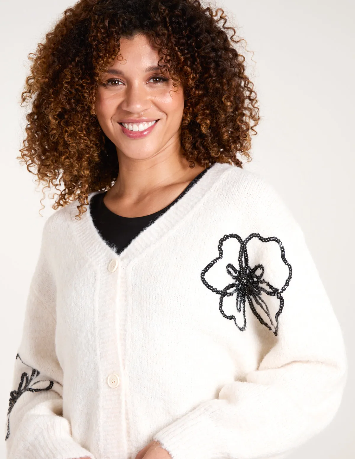 Flower Embroidery Cardigan