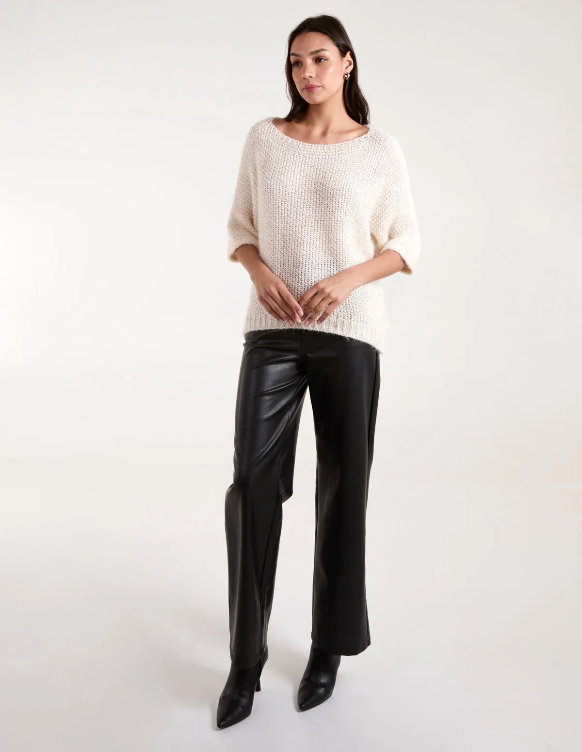 Fluffy Textured Knit Jumper