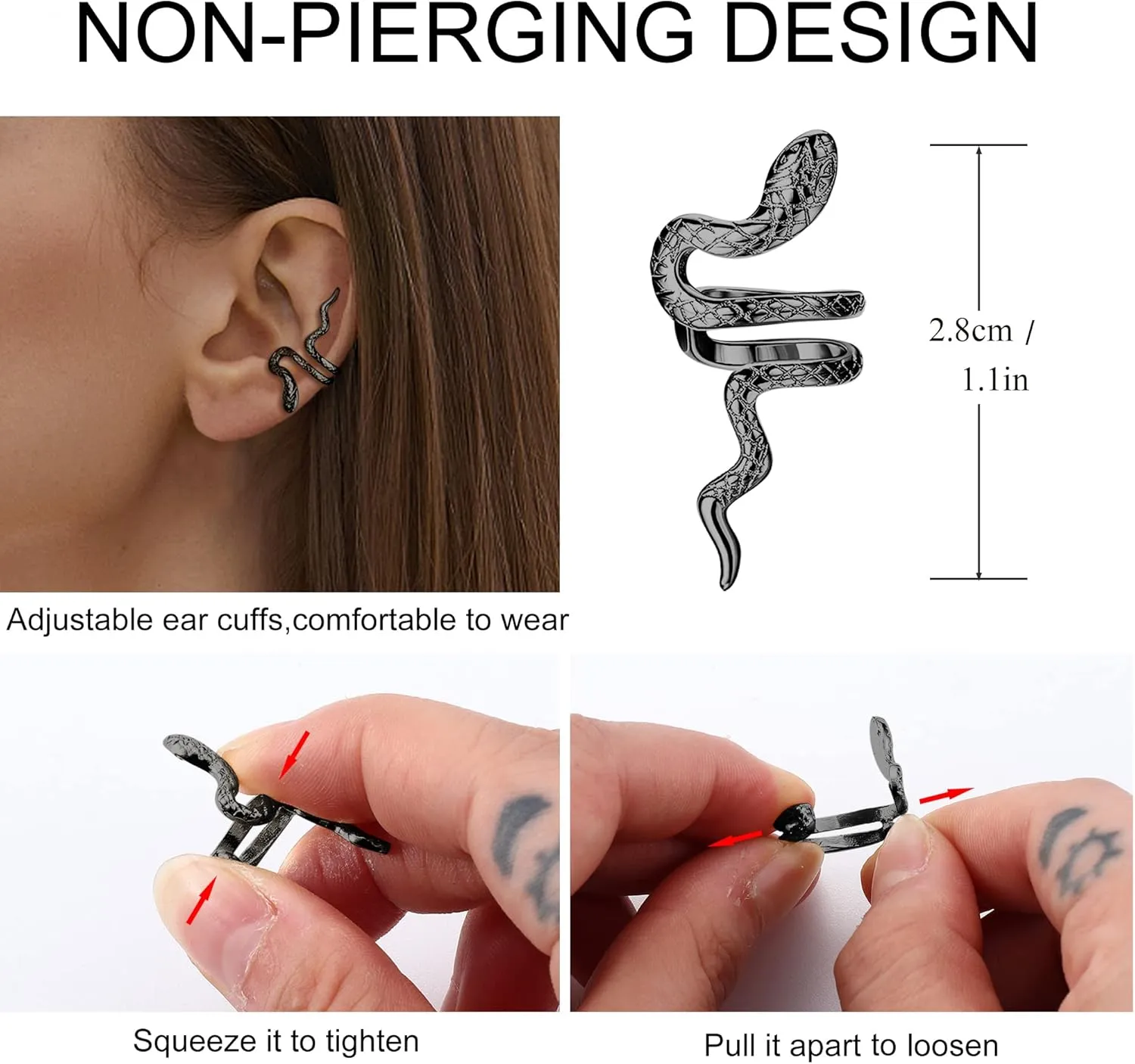 FUNRUN JEWELRY 20Pcs Ear Cuff Earrings for Women Non Piercing Cuff Chain Earrings Adjustable Helix Cartilage Cuff Wrap Earrings Clip on Earrings Jewelry Set