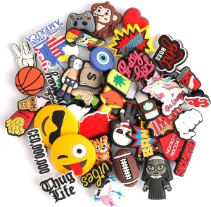 Giggles & Grownups GIGBITZ 30 pcs Cute Shoe Decoration Charms - Random Designs for Shirts, Bracelets, Purses. Ideal for Parties, Birthdays! Girls, Boys, Kids