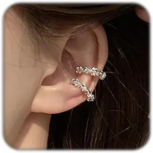Gold Ear Cuff Earrings For Women Non Piercing Hoops Ear Cartilage Small Minimalist Fake Earrings Sets Adjustable Clip On Wrap Earrings Ear Clips Jewelry Gifts (A1)