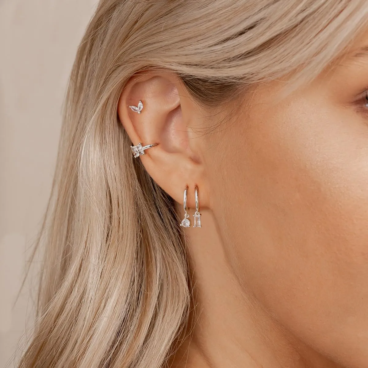Gold Hoop Earrings for Women Trendy, Dainty Gold Stud Earrings 14K Gold Plated CZ Huggie Hoop Earrings Set Small Dangle Earrings Cute Cartilage Earring Sets for Multiple Piercing Jewelry Gifts