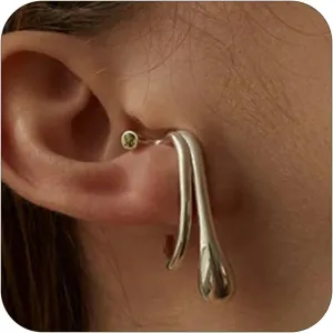 Gold Knot Ear Cuff Earrings for Women Clip On Cartilage Earrings Silver Ear Cuffs Non Pierced Cartilage Wrap Ear Cuff