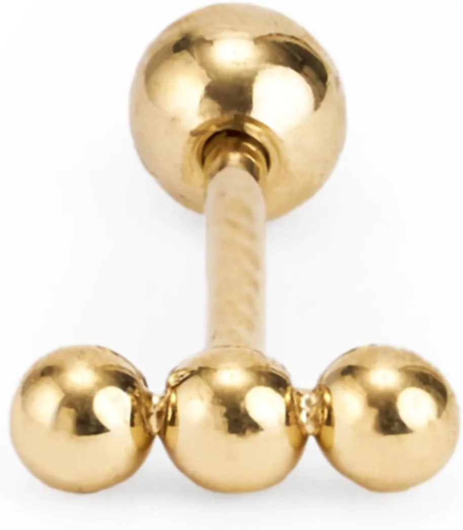 Gold Stud Earring Piercing For Women Trendy - Lightweight Waterproof & Sweatproof Jewerly (1 Count Only)
