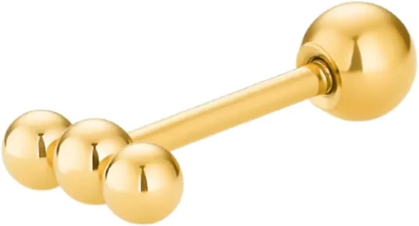 Gold Stud Earring Piercing For Women Trendy - Lightweight Waterproof & Sweatproof Jewerly (1 Count Only)