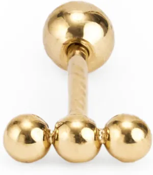 Gold Stud Earring Piercing For Women Trendy - Lightweight Waterproof & Sweatproof Jewerly (1 Count Only)