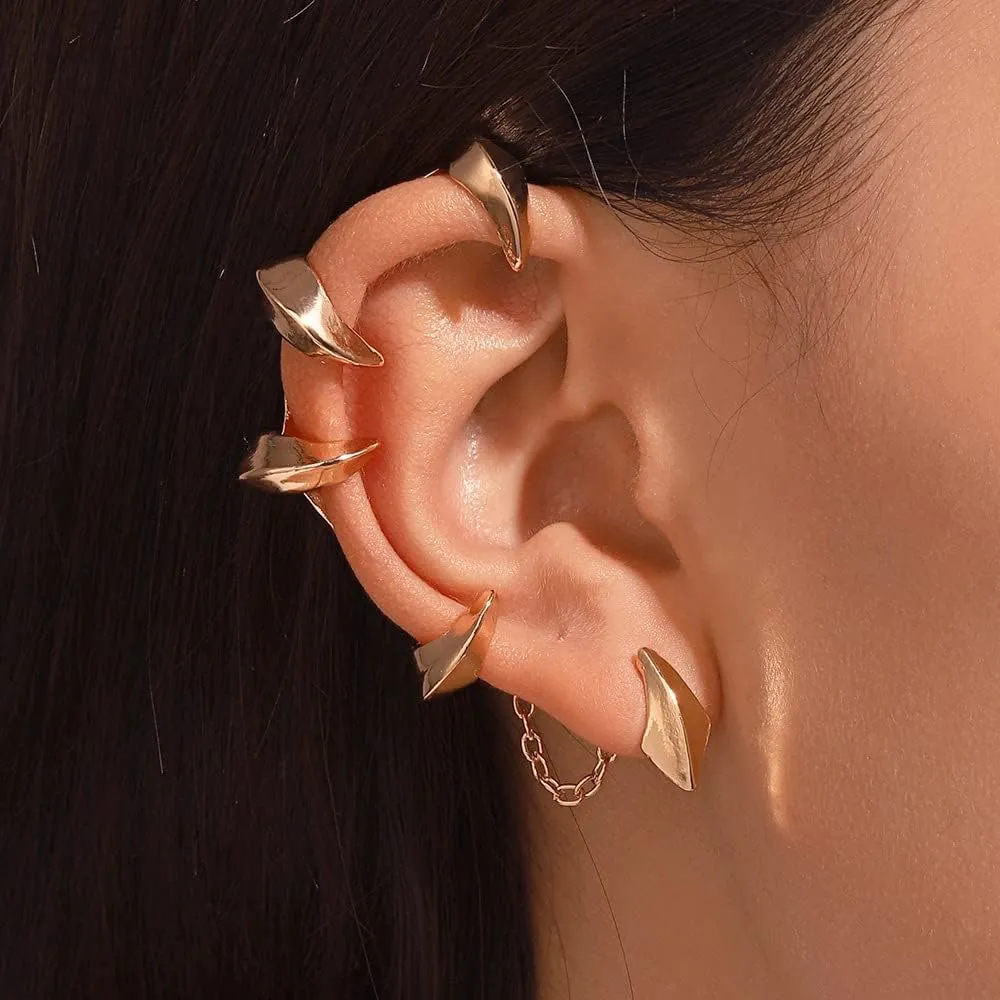 Gothic-Style Demon Claw/Fang Ear Cuff for Women - Punk Dark Alloy Ear Cartilage Clip, Ins-Inspired No-Piercing Ear Clip with a High-End Aesthetic