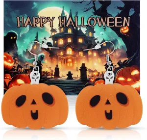 Halloween Dangle Earrings for Women Men: Cute Fall Pumpkin Cat Ghost Earrings - Spooky Light Up Glow in the Dark - Hot Topic Witch Spider Web Jewelry