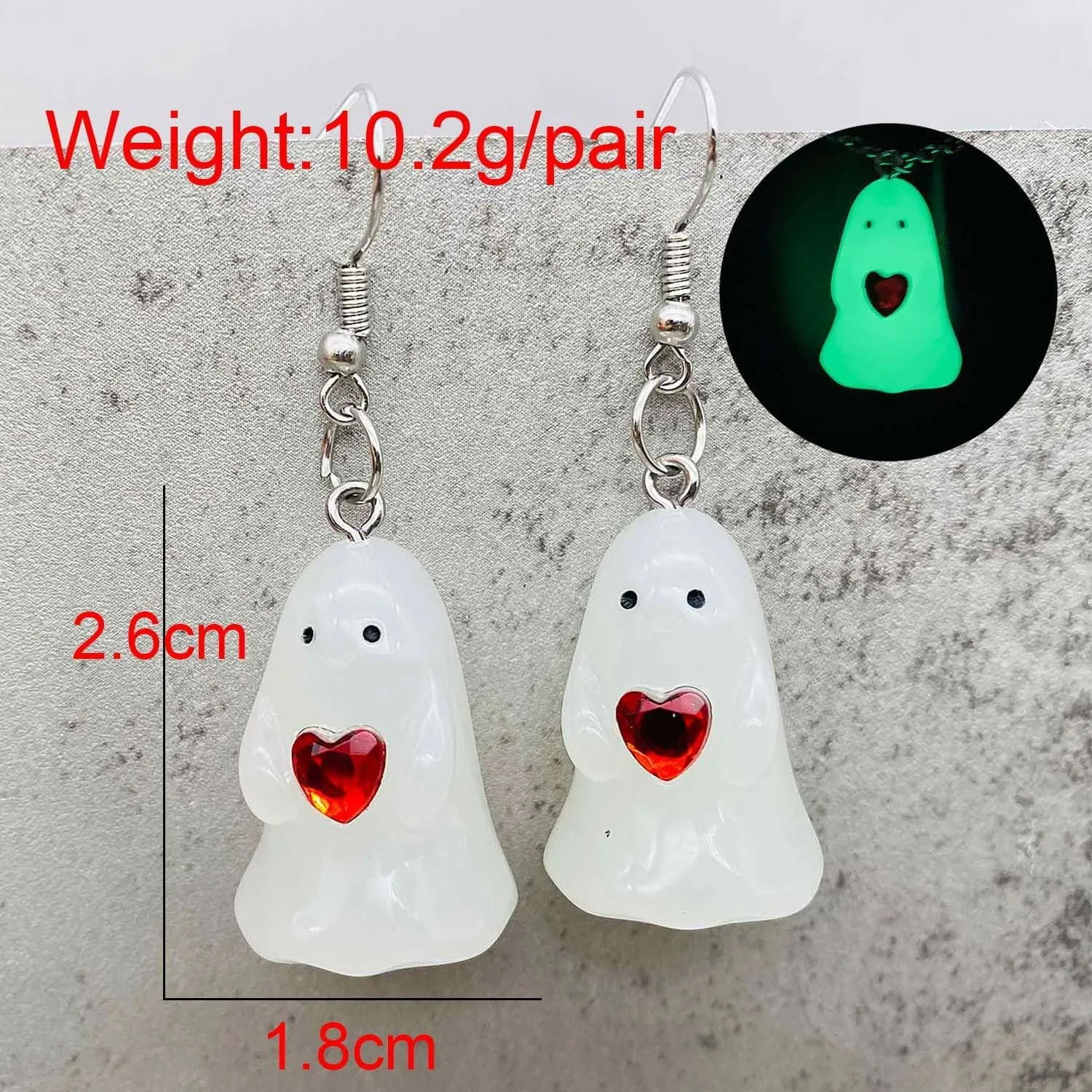 Halloween Ghost Earrings for Women 3D Ghost Pumpkin Corn Earrings Glow-In-The-Dark Spooky Earrings Dangle Halloween Jewelry