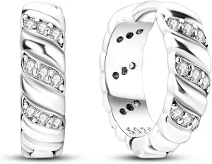 Hapour 925 Sterling Silver Hoop Earrings for Women Teen, Hypoallergenic Huggie Earrings with Platinum Cubic Zirconia, Diamond Jewelry Gift Ideal