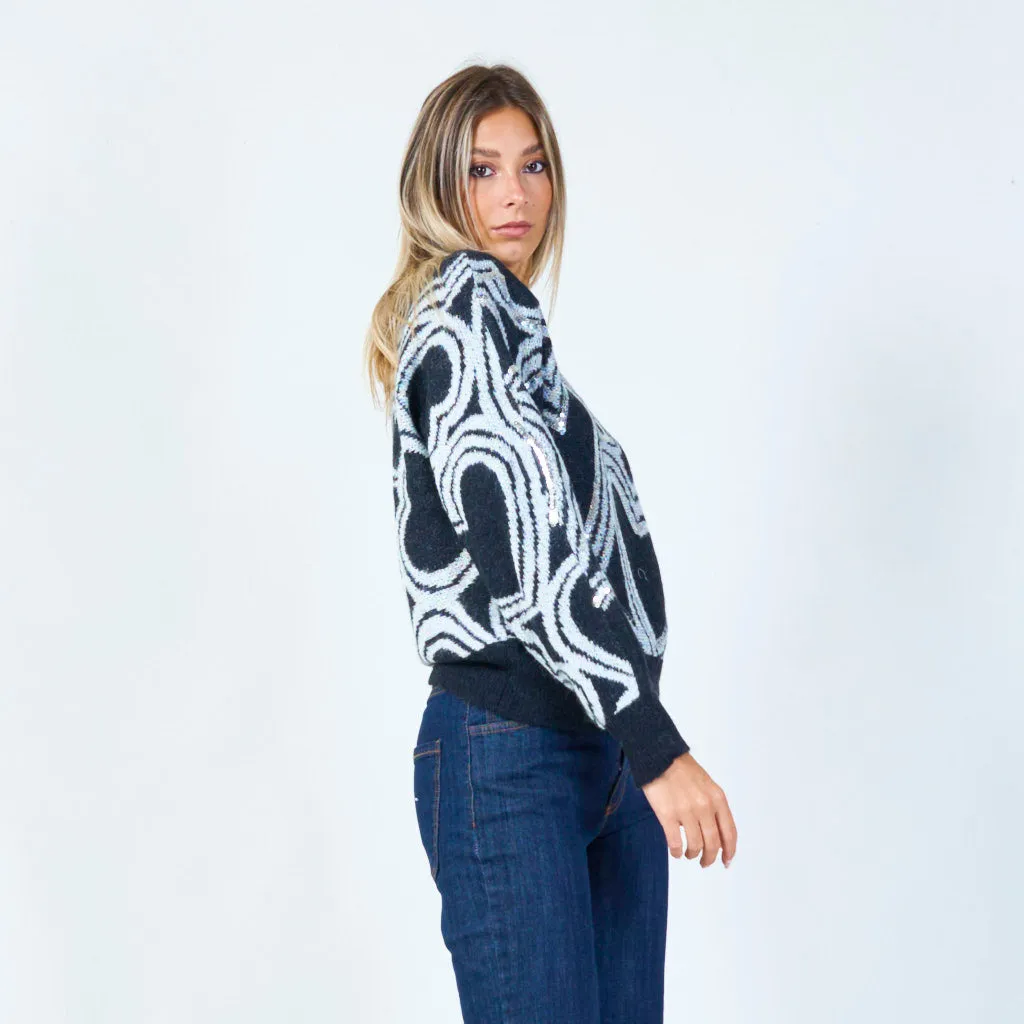 Heart sequin sweater wholesale
