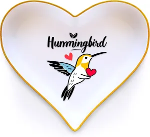 Hummingbird Ring Holder Dish Tray, Gifts For Women Teens Girls Kids, Hummingbird Lovers Themed Stuff Things Decor Merch, Home Room Ring Earrings Necklace Organizer Holder!