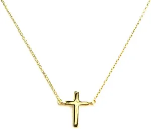Incredible Chic 14k Real Gold Filled Cross: Tiny Cross Necklace, Dainty Necklace, Ideal Gift for Her - 18"