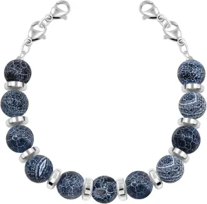 Interchangeable Dual-Use Natural Stone & Hematite Bracelet with Lobster Clasp | Replacement Convertible Medical Alert Jewelry or Fashion Bracelets for Women Men