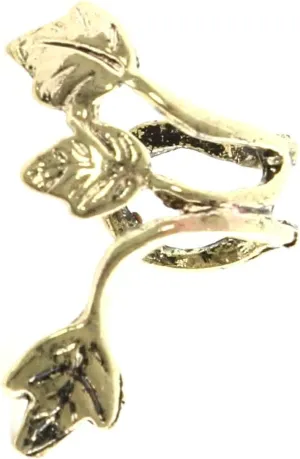 Ivy Leaves Ear Cuff Metal Wrap Gold Tone Nature Leaf CE31 Fashion Jewelry