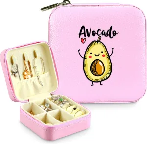 Jewelry Box, Avocado Gifts For Teens Teenage Girls Kids Age 6 7 8 9 10 11 12, Avocado Lovers Stuff Items Accessories Things Decor, Travel Ring Earrings Necklace Organizer Holder!