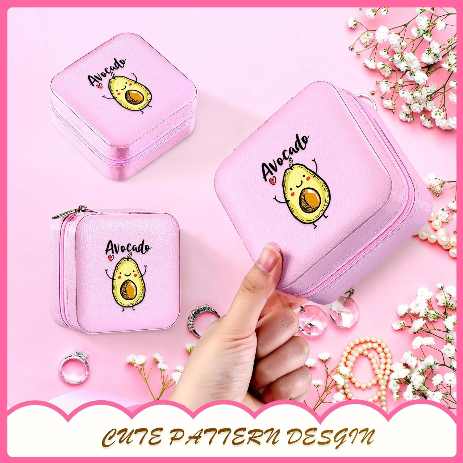 Jewelry Box, Avocado Gifts For Teens Teenage Girls Kids Age 6 7 8 9 10 11 12, Avocado Lovers Stuff Items Accessories Things Decor, Travel Ring Earrings Necklace Organizer Holder!