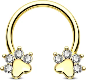 Jewseen Paw Septum Rings 16g Gold Septum Ring Daith Piercing Jewelry Surgical Steel Cartilage Earrings Hoop Nose Rings Hoop Conch Earrings for Women Men