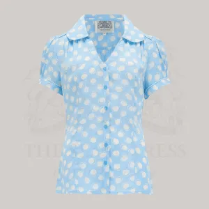 Judy Blouse in Sky Blue Moonshine