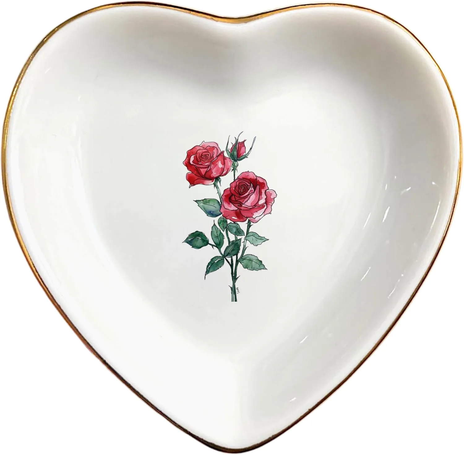 June Rose Flower Ring Dish-Red Floral Jewelry Dish for Hippie,Nature,Pace-January Flower for Mom,Mother-in-law,Step Mom,Godmother,Aunt,Grandma,Sister,Friend-Virgo Birthday Gifts