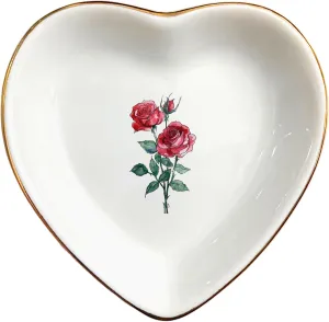June Rose Flower Ring Dish-Red Floral Jewelry Dish for Hippie,Nature,Pace-January Flower for Mom,Mother-in-law,Step Mom,Godmother,Aunt,Grandma,Sister,Friend-Virgo Birthday Gifts