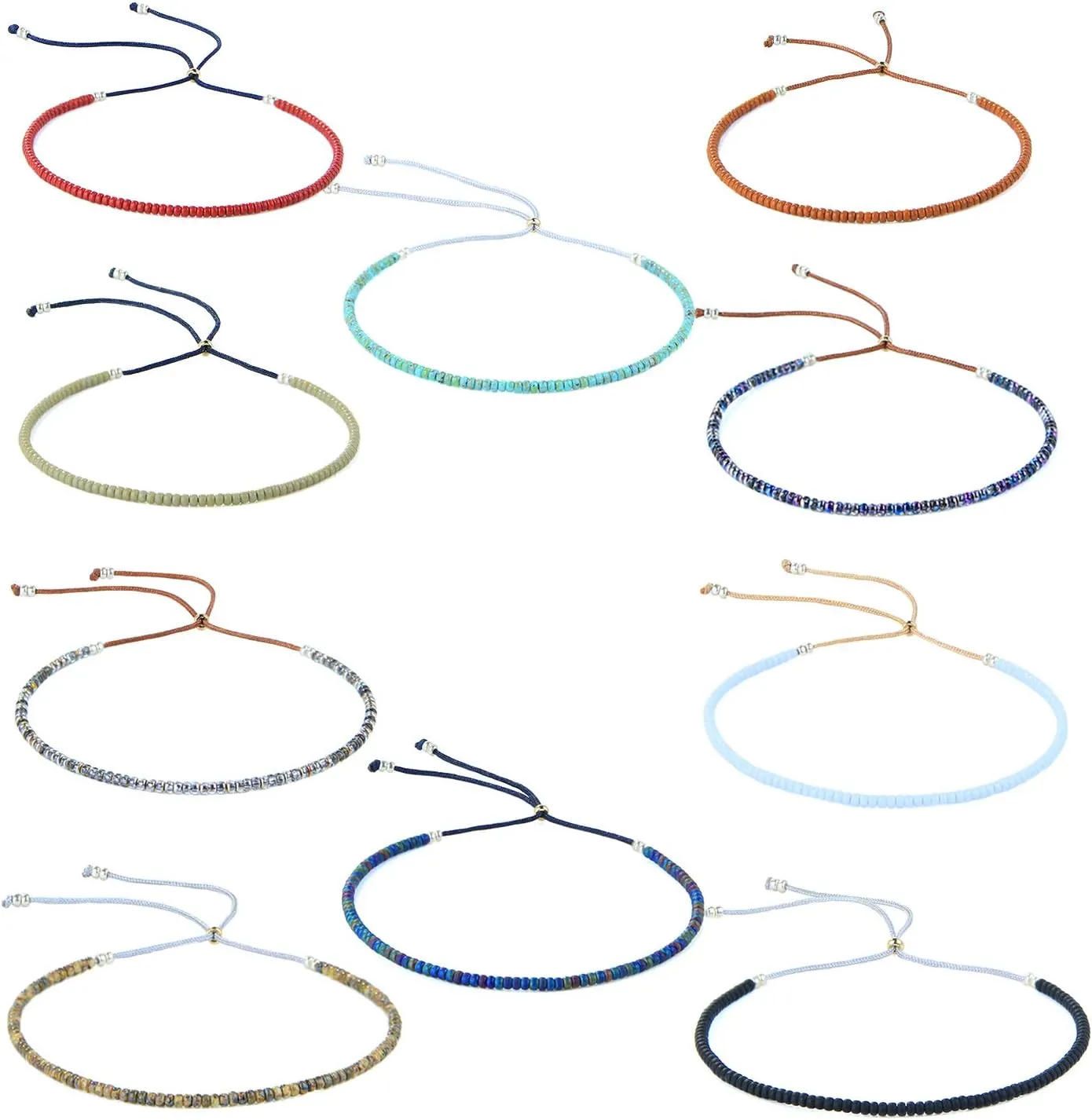 KELITCH Bohemia Tassels Friendship Bracelet Handmade Beaded Charm Bangles New Jewelry 10 PCS (10 PCS Color 77)
