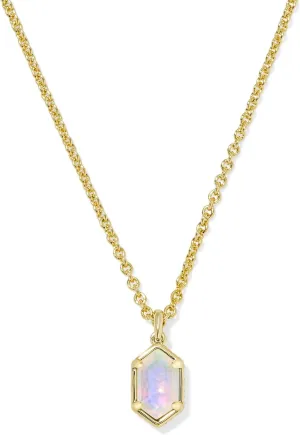 Kendra Scott Womens Hallie Short Pendant Necklace Gold Opalite Illusion One Size One Size