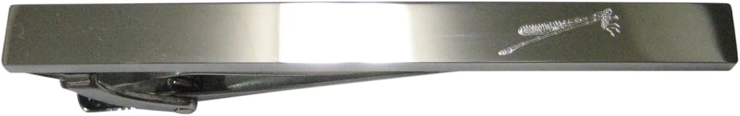Kiola Designs Silver Toned Etched Sleek Dragonfly Tie Clip