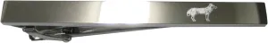 Kiola Designs Silver Toned Etched Sleek Full Dog Tie Clip