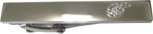 Kiola Designs Silver Toned Etched Sleek Snake Skinny Tie Clip