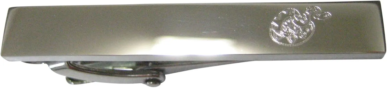 Kiola Designs Silver Toned Etched Sleek Snake Skinny Tie Clip
