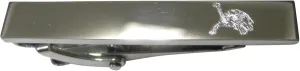 Kiola Designs Silver Toned Etched Sleek Tortoise Turtle Skinny Tie Clip