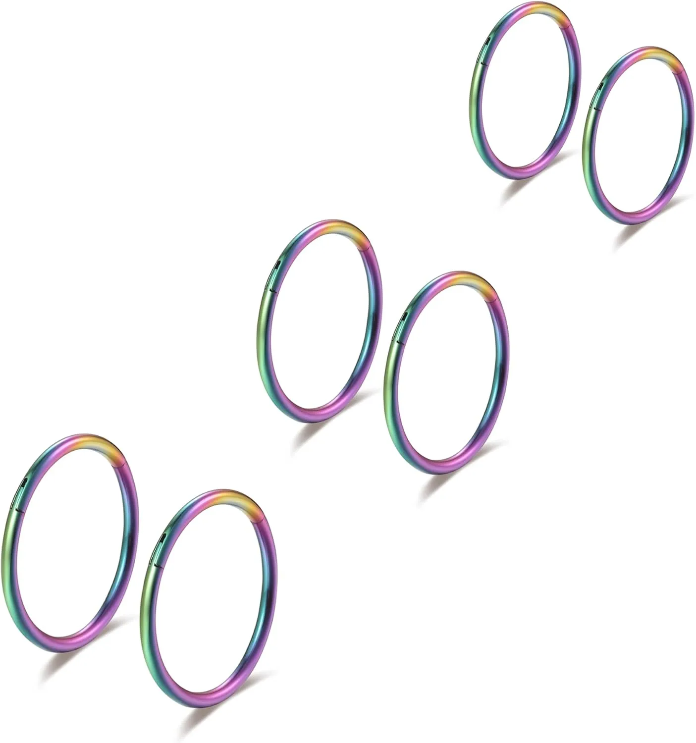 Lantine 6-12Pcs 18g 20g Nose Rings for Women Men 316L Surgical Steel 16g Septum Ring Cute Tiny Cartilage Helix Conch Daith Tragus Earrings 6-16mm Set