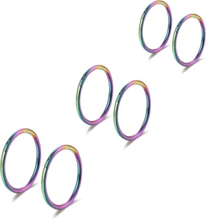 Lantine 6-12Pcs 18g 20g Nose Rings for Women Men 316L Surgical Steel 16g Septum Ring Cute Tiny Cartilage Helix Conch Daith Tragus Earrings 6-16mm Set