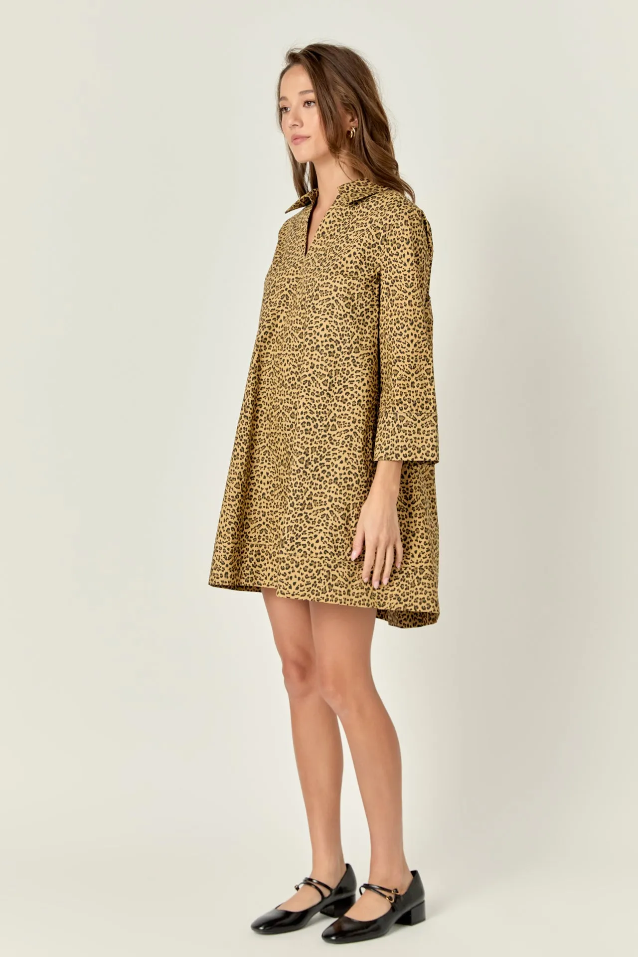 Leopard Collar Mini Dress