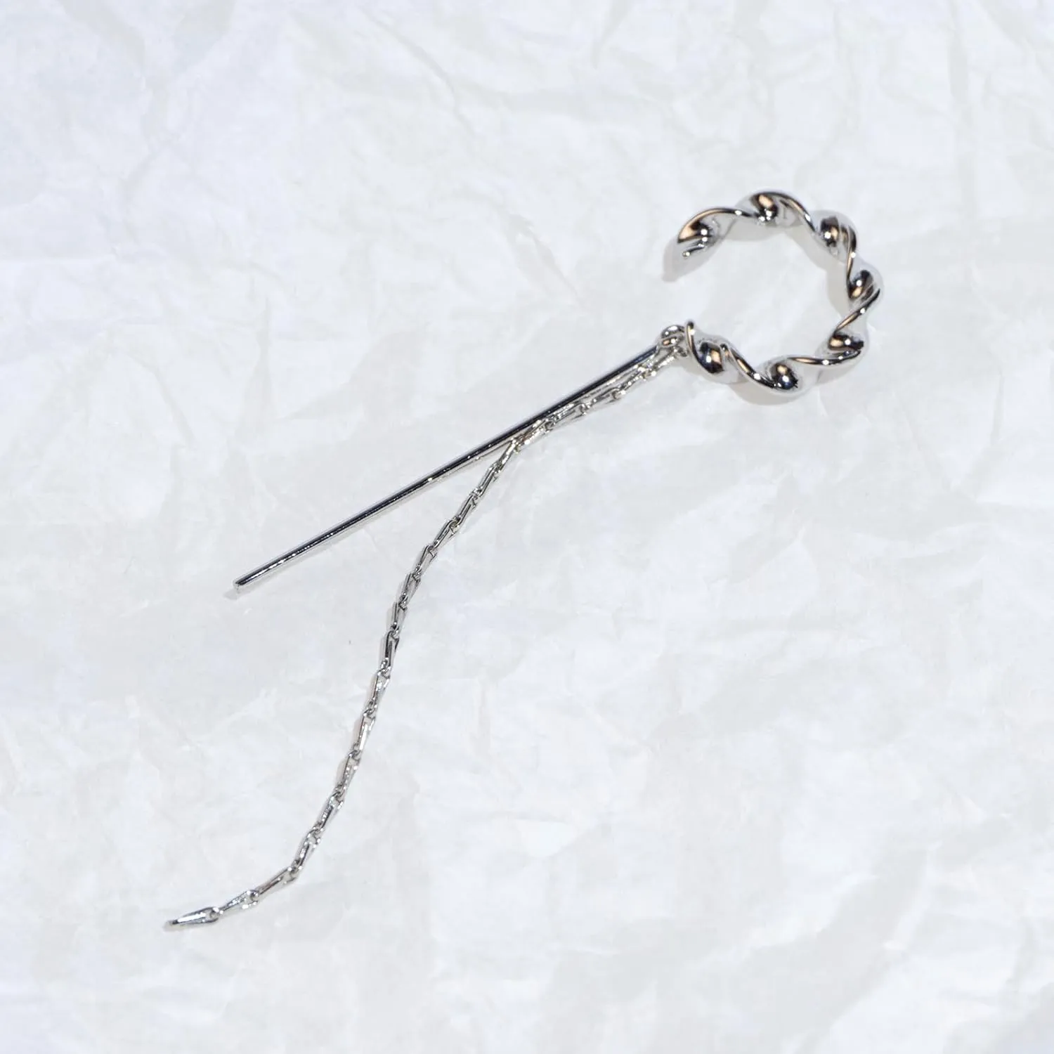Light Rain Ear Cuff Earrings - EC01, Dangle Wrap Earrings with Tassel for Non Piercing Ears Women